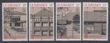 1987, Guernsey, 0389/0392, EUROPA - Moderní architektura, **