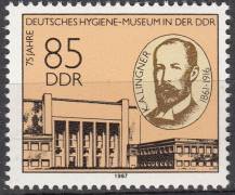 1987, NDR, 3089, 75 let německého muzea hygieny, Drážďany, **