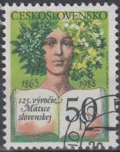 1988, ČSR II, 2841, 125. výročí založení Matice slovenské ⊙