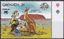1988, Grenada, 1808, Národní výstava poštovních známek SYDPEX ´88, Sydney: 60 let Mickey Mouse: Mickey Mouse a Goofy ✶✶ o P