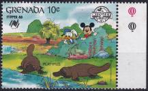 1988, Grenada, 1811, Národní výstava poštovních známek SYDPEX ´88, Sydney: 60 let Mickey Mouse: Mickey Mouse a Kačer Donald ✶✶ o P