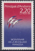 1989, Andora (Francouzská pošta), 0397, 200. výročí Francouzské revoluce, **