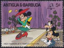 1989, Antigua a Barbuda, 1246, Mezinárodní výstava poštovních známek PHILEXFRANCE ´89, Paříž: figurky Walta Disneye - Minnie jako manekýnka ✶✶