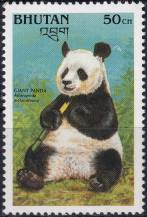 1990, Bhútán, 1315, Ohrožení savci: Panda velká, sedící ✶✶