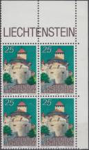 1989, Lichtenštejnsko, 0962, Výplatní známka: Zámek Vaduz ∗∗ 4blok, r