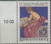 1989, Rakousko, 1948p, 50. výročí úmrtí Rudolfa Jettmara ∗∗
