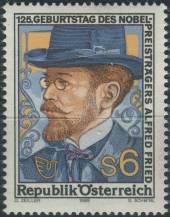 1989, Rakousko, 1976, 125. výročí narození Alfreda Hermanna Frieda ∗∗