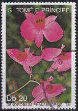 1989, Svatý Tomáš a Princův ostrov, 1110, Orchideje: Dendrobium phalenopsis ⊙