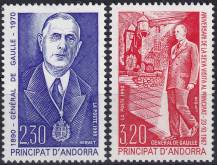 1990, Andorra (Francouzská pošta), 0418/0419, 100. výročí narození Charlese de Gaulla ✶✶