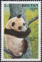 1990, Bhútán, 1316, Ohrožení savci: Panda velká, na stromě ✶✶