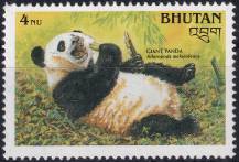 1990, Bhútán, 1319, Ohrožení savci: Panda velká, vleže ✶✶