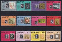1990, Bhútán, 1347/1358, Mezinárodní výstava poštovních známek STAMP WORLD LONDON ´90; 150 let poštovních známek ✶✶