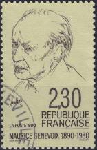 1990, Francie, 2807, 100. výročí narození Mauriceho Genevoixe ⊙