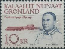 1990, Grónsko, 0209, Výplatní známka: Osobnosti - Frederik Lynge ∗∗