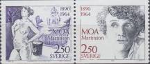 1990, Švédsko, 1638+1637St, 100. výročí narození Moy Martinsonové ∗∗ 