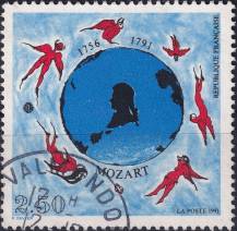 1991, Francie, 2828, 200. výročí úmrtí Wolfganga Amadea Mozarta ⊙