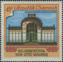 1991, Rakousko, 2035, Výtvarné umění: 150. výročí narození Otto Wagnera ∗∗