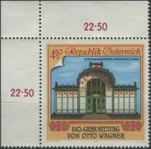1991, Rakousko, 2035p, Výtvarné umění: 150. výročí narození Otto Wagnera ∗∗ r