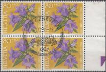 1991, Švýcarsko, 1457, Pro Juventute: Lesní květiny ⊙ 4blok