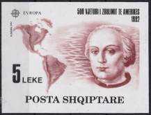1992, Albánie, A097, EUROPA: 500. výročí objevení Ameriky ✶✶