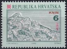 1992, Chorvatsko, 0193, Výplatní známka: Chorvatská města - pohled na Knin ✶✶