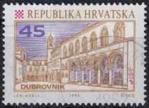 1992, Chorvatsko, 0195, Výplatní známka: Chorvatská města - rektorský palác, Dubrovník ⊙