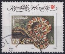 1992, Chorvatsko, 0208, Mezinárodní rok životního prostředí: vzácná zvířata - Elaphe situla ⊙