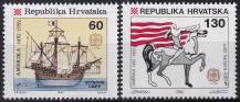 1992, Chorvatsko, 0211/0212, EUROPA: 500. výročí objevení Ameriky (II) ✶✶