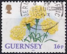 1992, Guernsey, 0561A, Výplatní známka: Květiny - Karafiáty  ⊙