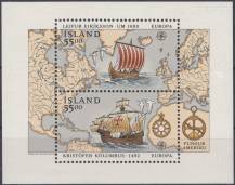 1992, Island, A13, EUROPA - 500. výročí objevení Ameriky, **