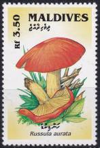 1992, Maledivy, 1731, Houby: Russula aurata ✶✶