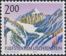 1993, Lichtenštejnsko, 1059, Výplatní známka: Hory ∗∗