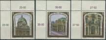 1993, Rakousko, 2084/2086p, Stavitelské umění: 300. výročí narození Josepha Emanuela Fischera von Erlach, 325. výročí narození Johanna Lukase von Hildebrandt, 125. výročí úmrtí Eduarda van de Nüll a Augusta Siccarda von Siccardsburg ∗∗ r