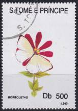 1993, Svatý Tomáš a Princův ostrov, 1401, Motýli opylující květy: Pieris sp. ⊙