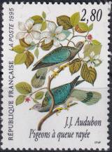 1995, Francie, 3073A, Dekorativní kresby ptáků ✶✶