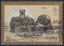 1995, Malta, 0964, Evropský rok ochrany přírody: Prehistorická kamenná stavba, Girna ⊙ 
