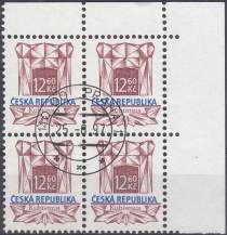 1997, Česko, 0150, Výplatní známka: Historické stavební slohy - Kubismus ⊙ 4blok, r