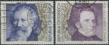1997, Rakousko, 2218/2219, Komponisté: 100. výročí úmrtí Johannese Brahmse, 200. výročí narození Franze Schuberta ⊙