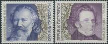 1997, Rakousko, 2218/2219, Skladatelé: 100. výročí úmrtí Johannese Brahmse, 200. výročí narození Franze Schuberta ∗∗