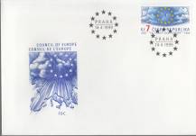 1999, Česko, FDC0214, Rada Evropy