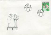 1999, Česko, FDC0232, Kreslený Humor: Kresba Miroslava Bartáka