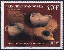 2000, Andorra (Francouzská pošta), 0559, Prehistorické hrnčířské zboží z Pratsu  ✶✶
