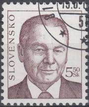 2000, Slovensko, 0211, Výplatní známka: Prezident SR Rudolf Schuster, ⊙