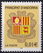 2002, Andorra (Francouzská pošta), 0576, Výplatní známka: Znak Andorry  ✶✶