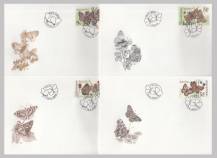 2002, Česko, FDC0326/0329, Motýli WWF