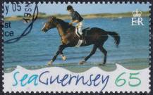 2005, Guernsey, 1057, Moře: Jezdec na pláži u Vazonu  ⊙ 