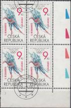 2006, Česko, 0468, XX. zimní olympijské hry Turín - s přítiskem ⊙ 4blok, r