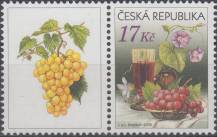 2008, Česko, 0545KL, Blahopřejná známka: Zátisí s vínem (II) ∗∗ 