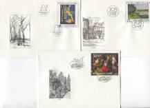 2008, Česko, FDC0578/0580, Umělecká díla na známkách