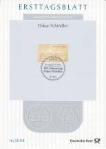 2008, Německo, ETB16/2008, 100. výročí narození Oskara Schindlera
